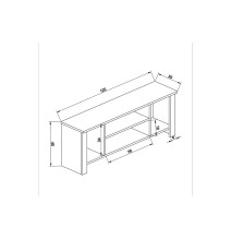 Soporte TV - Mueble para TV Melamina Color Negro 120x30x45 cm - Múltiples Estantes y Gran Resistencia.