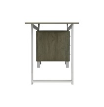 Mesa de Despacho con Cajones, Melamina Natural-Blanco, 140x60x76cm - Organización y Estilo para tu Oficina.